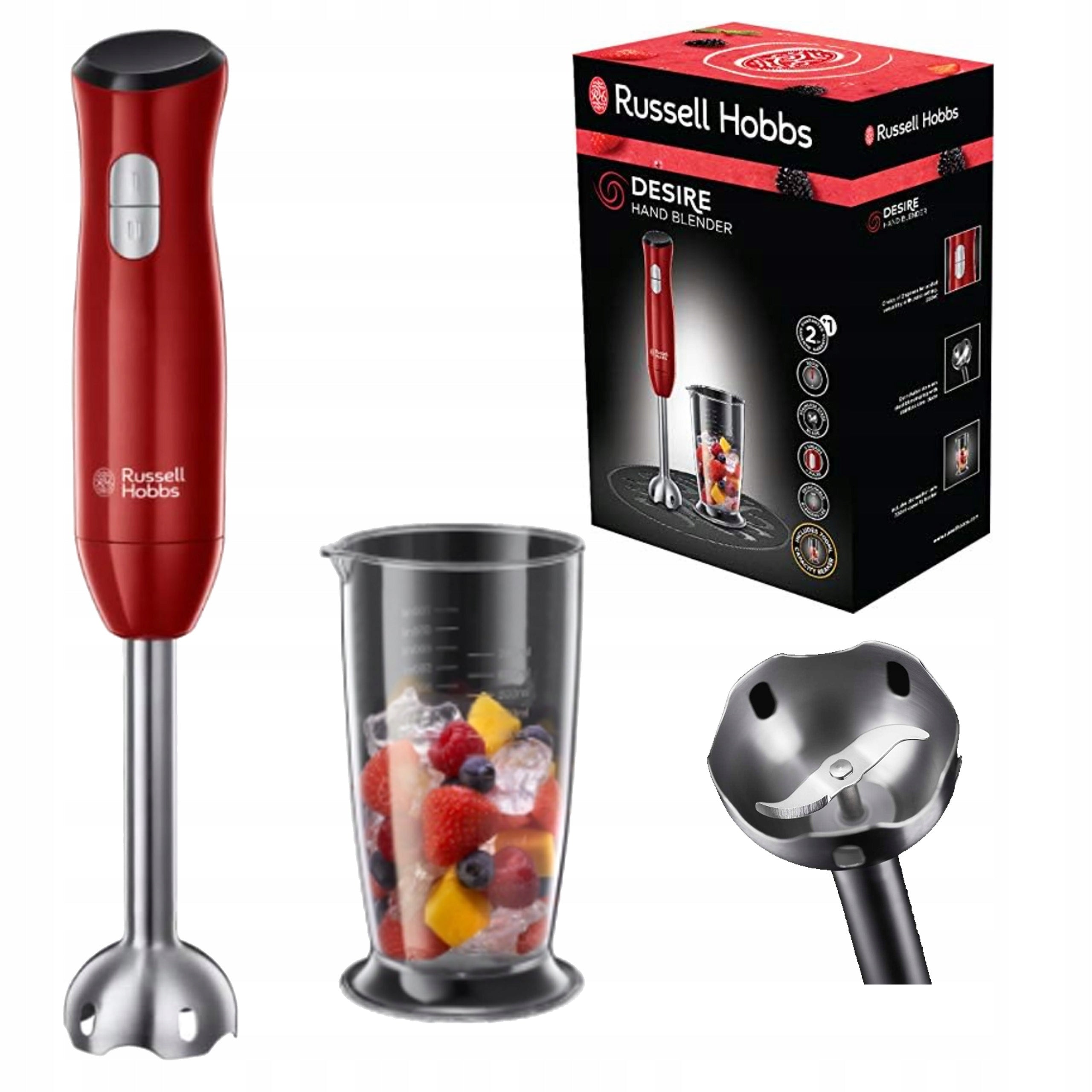 RUSSELL HOBBS HAND BLENDER FOR SMOOTHIE COCKTAILS ICE CRUSHING 500 W