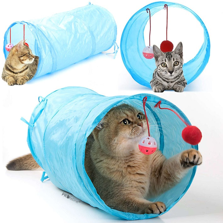 RUSTLING CAT TUNNEL WITH BALLS TOY FOLDING HIDEOUT HOUSE