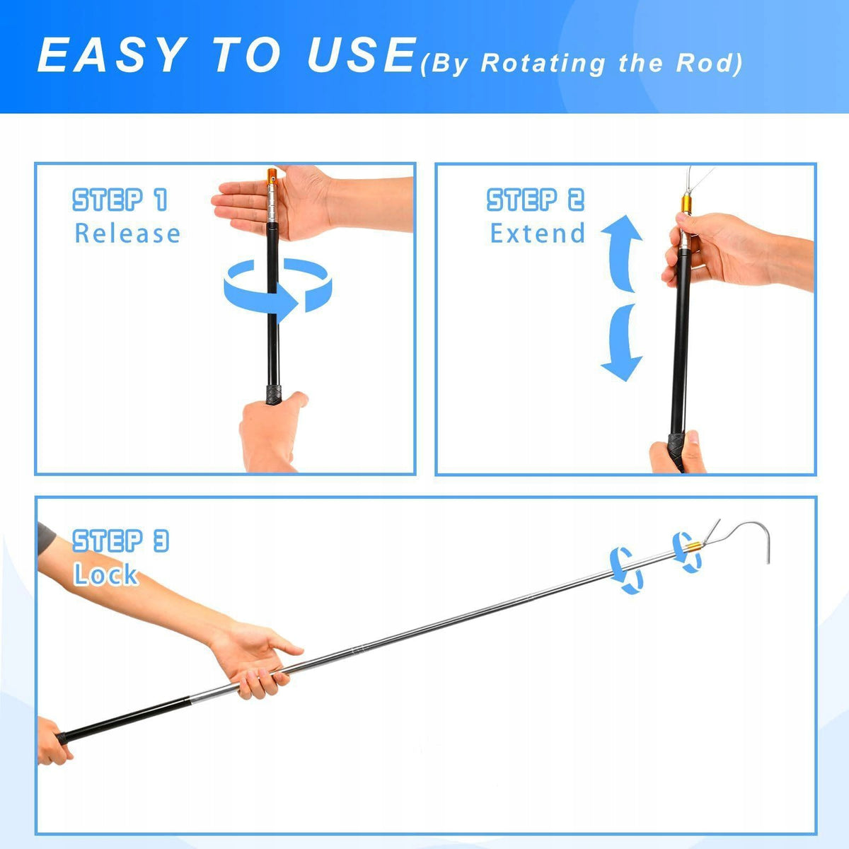 RV Awning Opener Pulling Tool Multifunctional Multi Section Lockable Tent Packaging status original