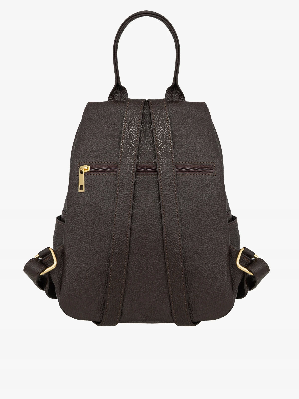 RYŁKO Women's Casual Leather Backpack Chocolate Buckle Backpack Brand Ryłko