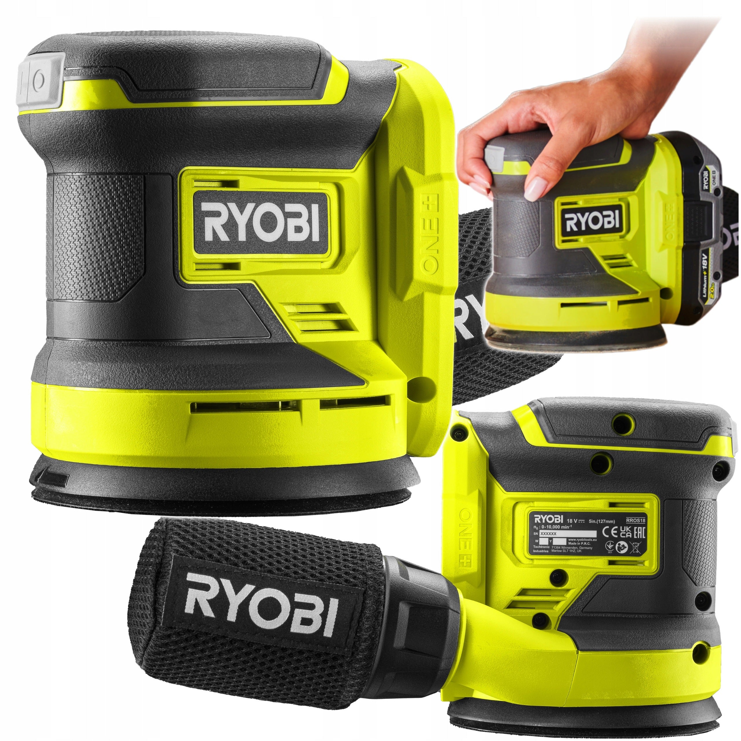 RYOBI CORDLESS ECCENTRIC GRINDER 18V 125MM RROS18 PEX SOLO