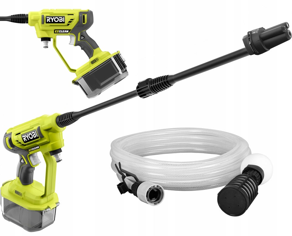 RYOBI CORDLESS PRESSURE WASHER GUN RY18PW22A 22BAR LANCE HOSE 6m Brand Ryobi