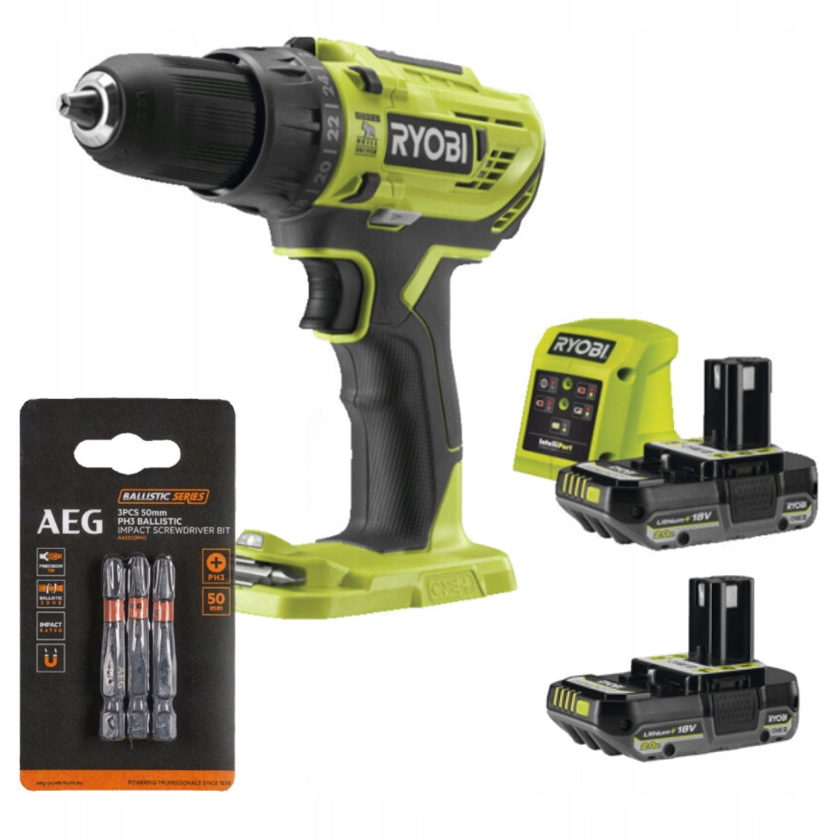 RYOBI Impact Drill + 2x 2Ah + Charger + FREEBIE ferry