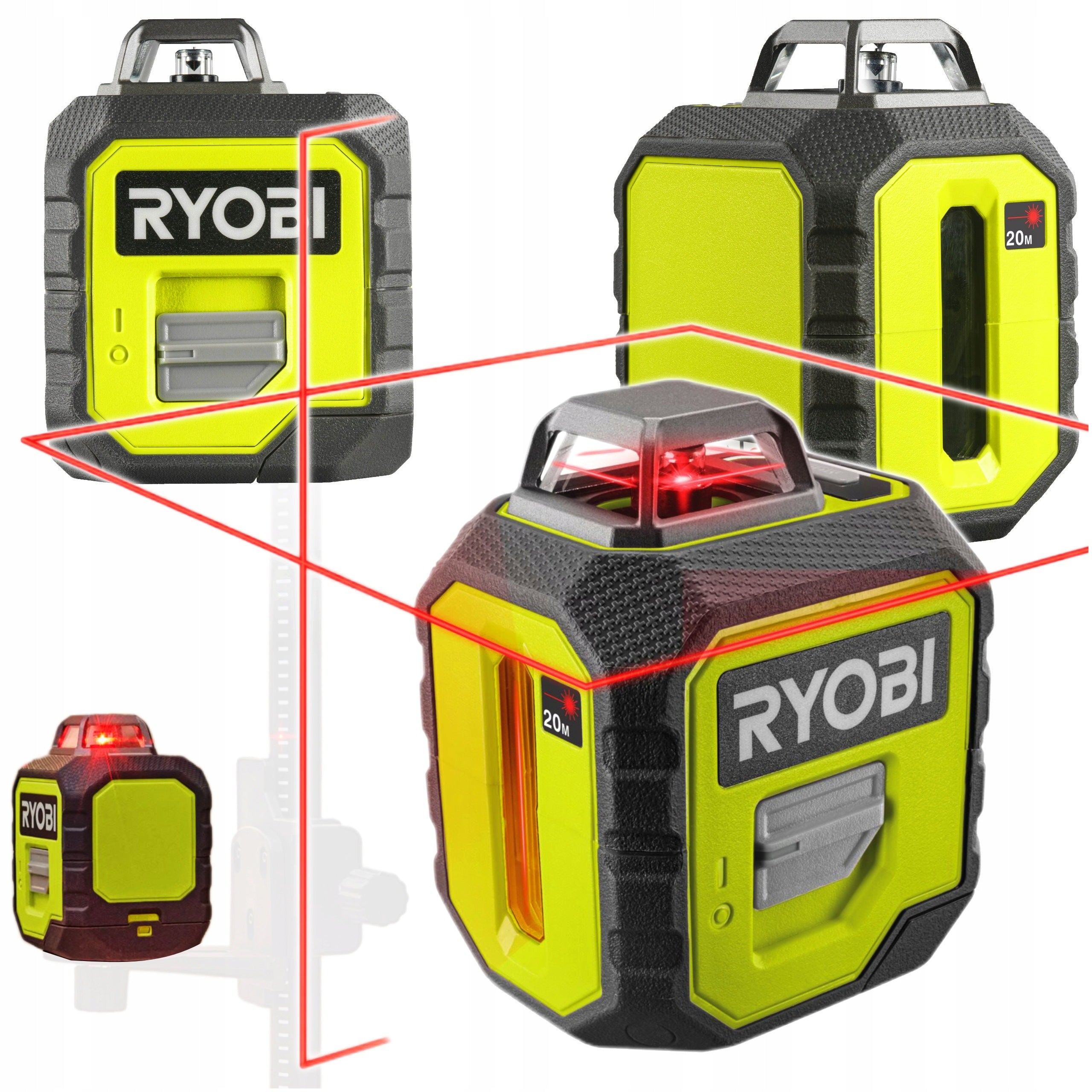 RYOBI PLANE LASER RED 360° CROSS 2D UP TO 20m RB360RLL