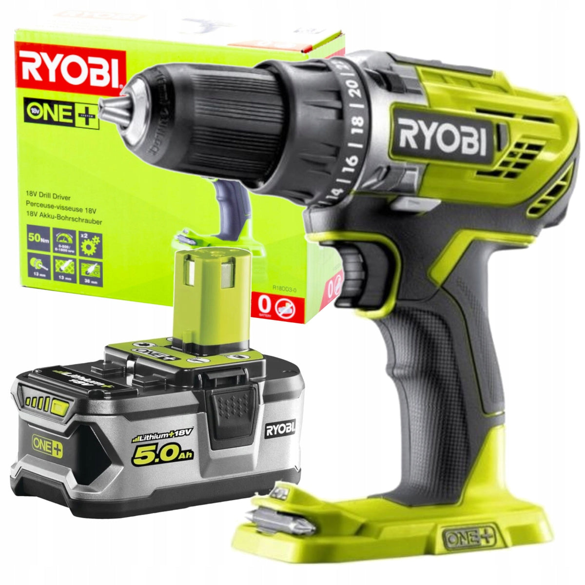 RYOBI R18DD3-0 18V 5,0Ah ONE+ 50Nm BRUSHLESS DRILL/DRIVER