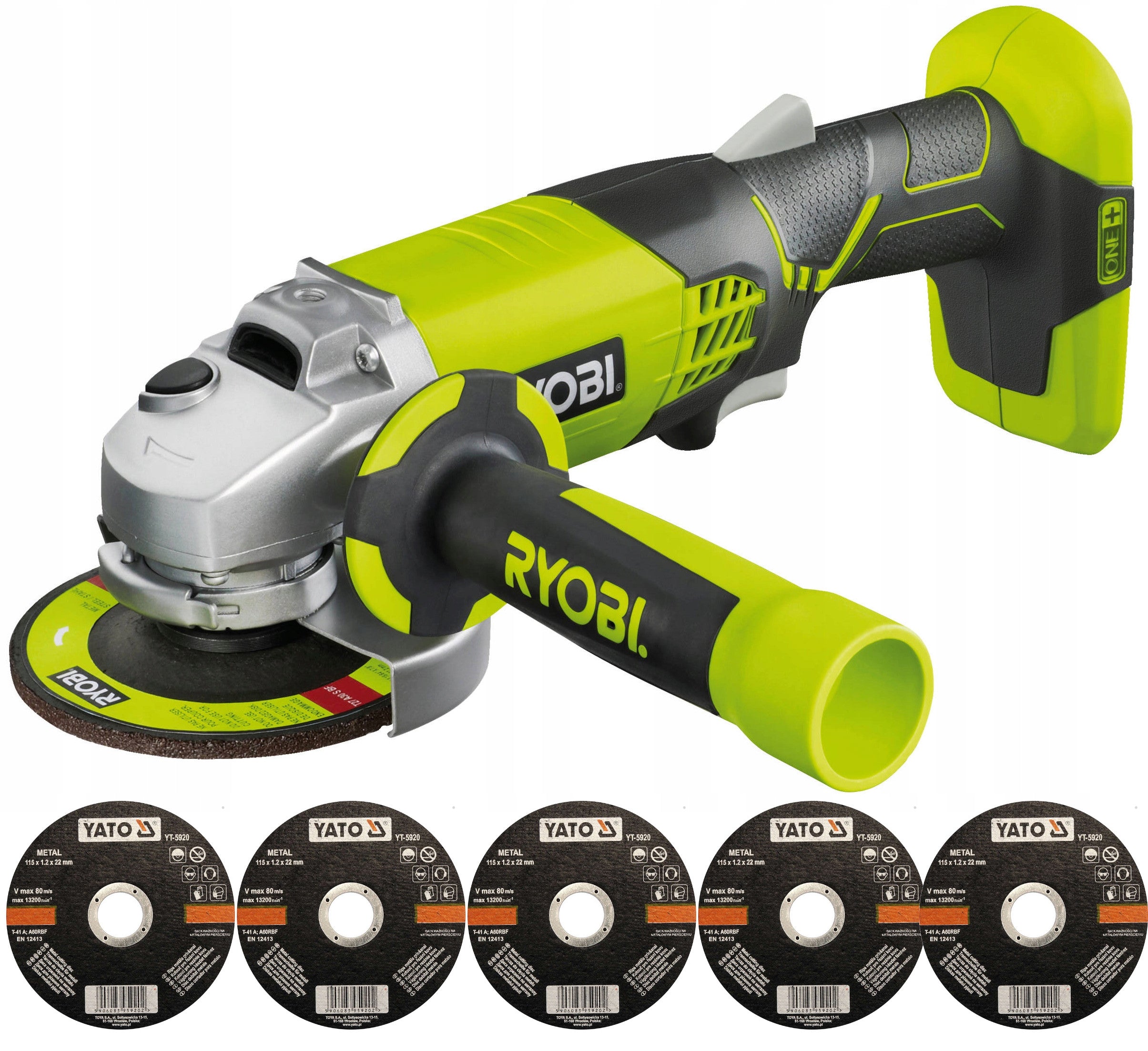 Akku-Schleifer Ryobi R18AG-140S 