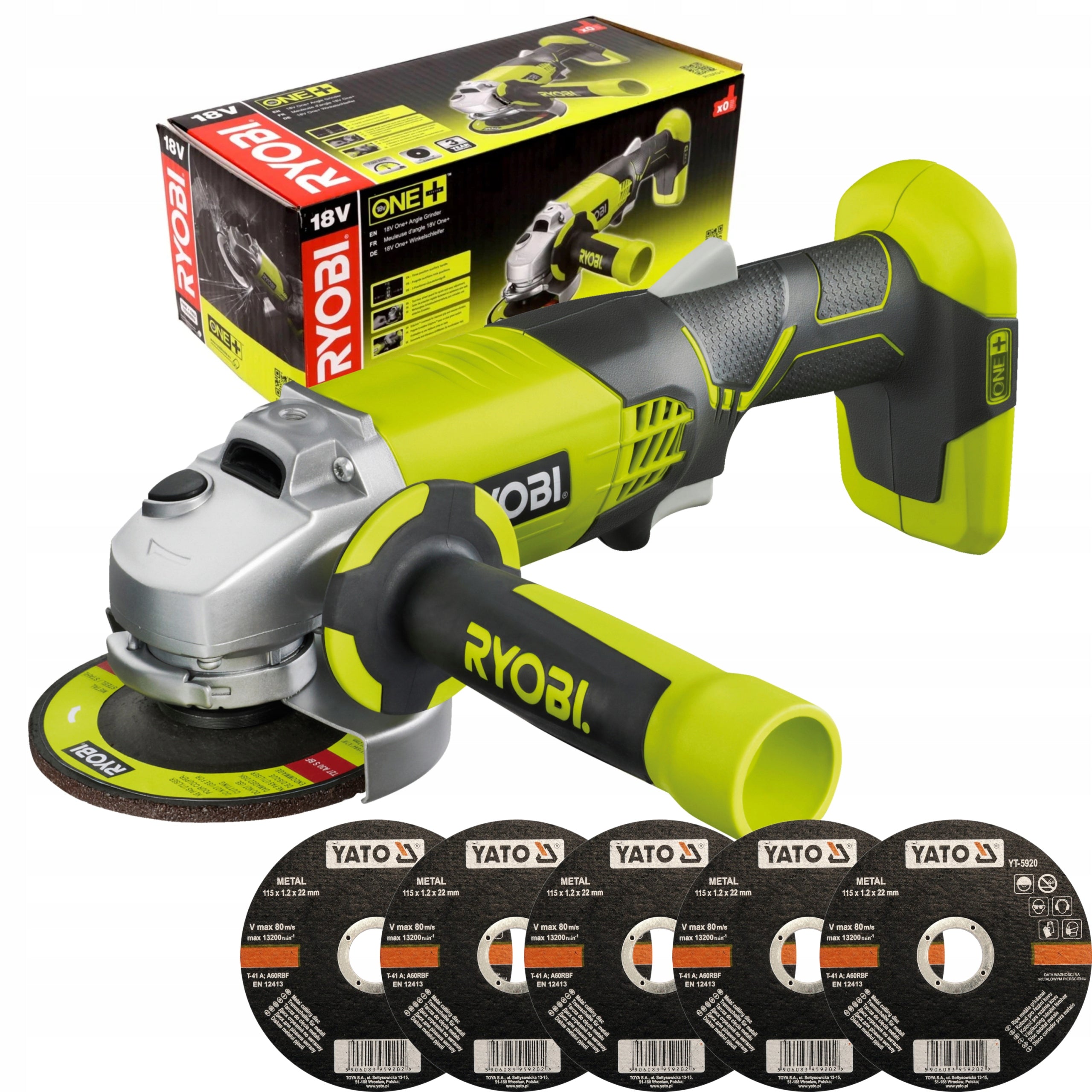 Akku-Schleifer Ryobi R18AG-140S 