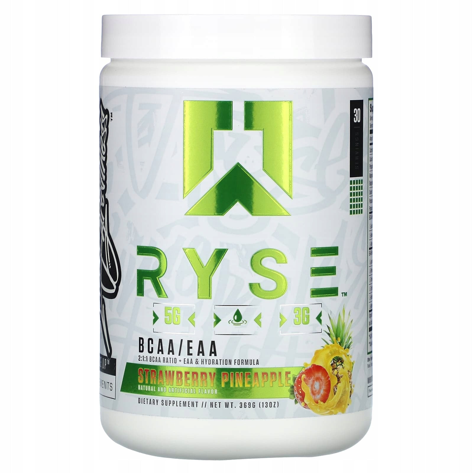 RYSE, BCAA/EAA, strawberry, pineapple, 369 g