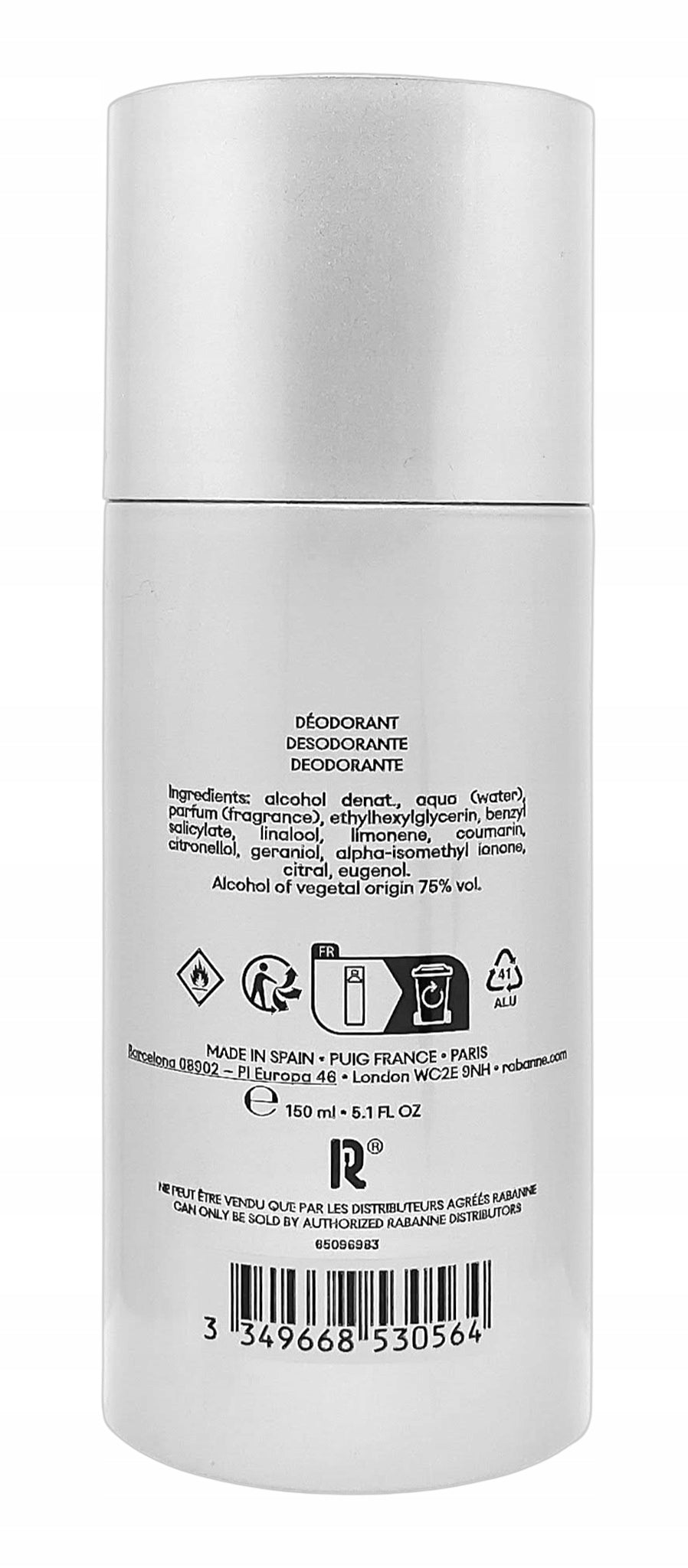 Rabanne Invictus Deo Deodorant Spray 150ml Manufacturer code Invictus DEO SPRAY