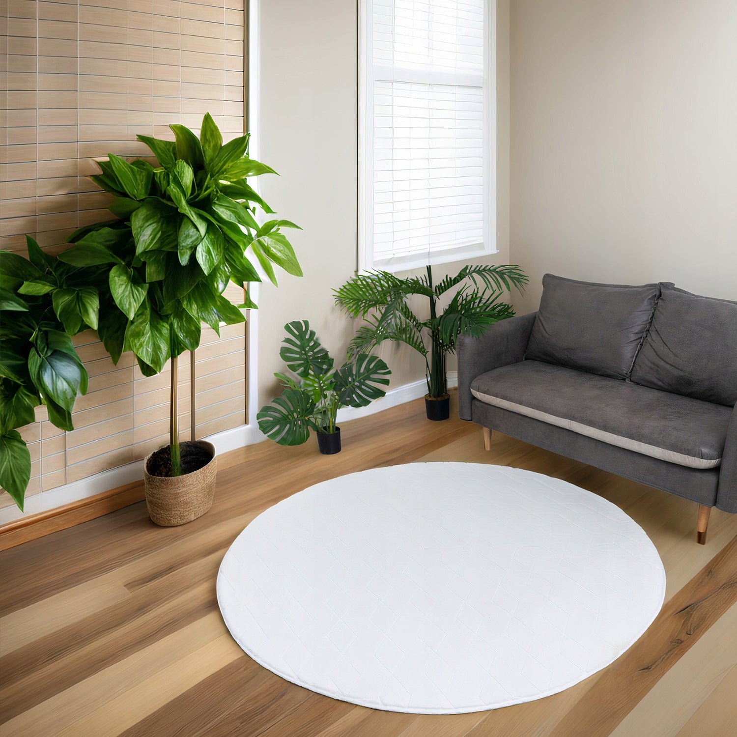 Rabbit 3D Round Carpet Plush Soft Silky Rabbit Fur 150 Brand Strado
