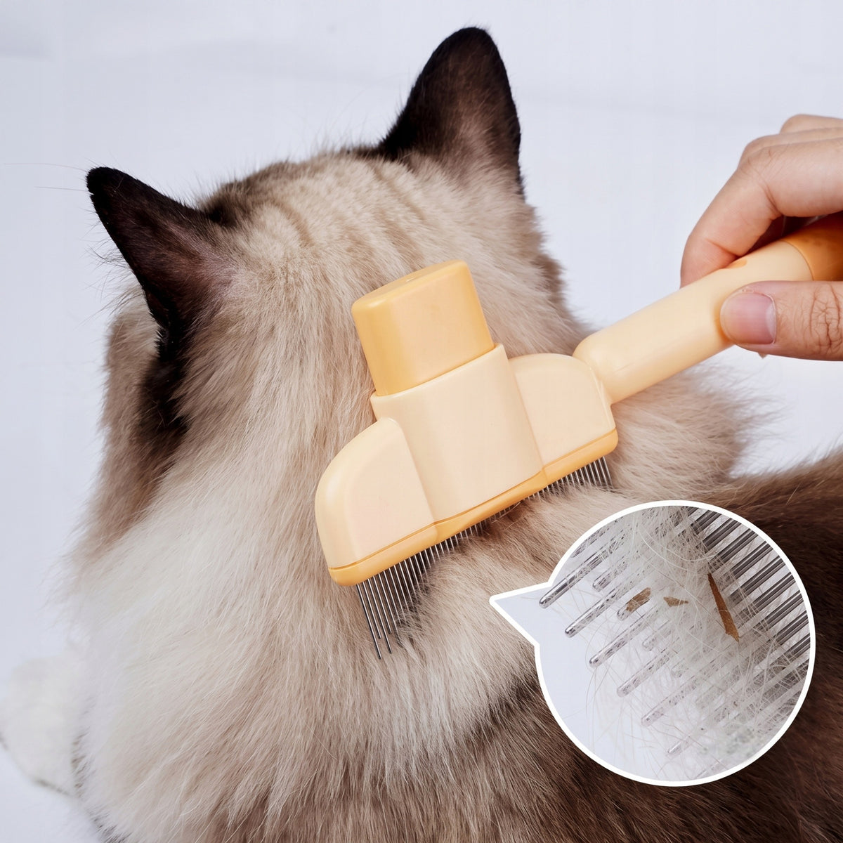 Rabbit Cat Dog Brush for Self-Cleaning Hair with Button 2 Pcs Manufacturer code Bez marki