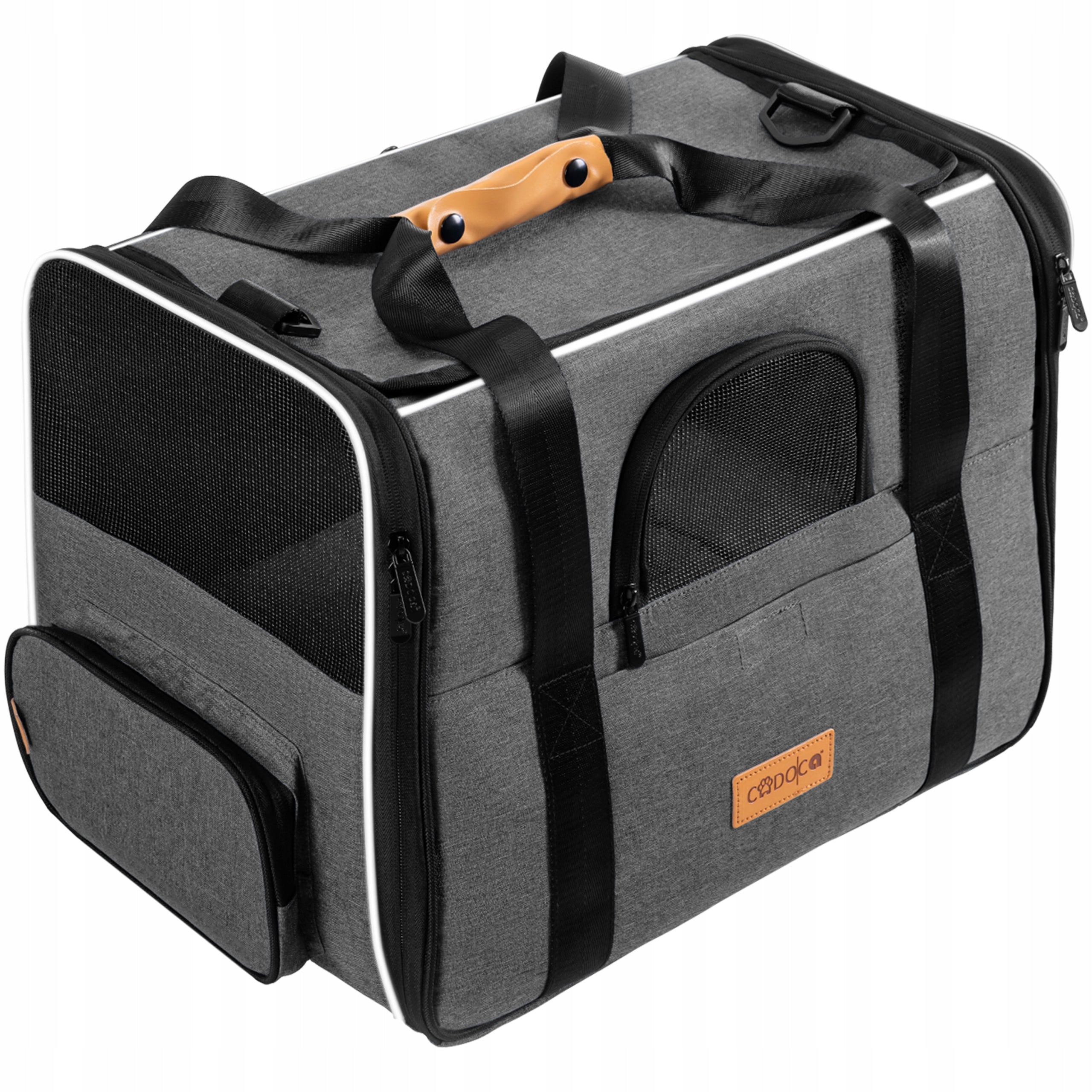 Rabbit Dog Cat Transporter Car Bag Folding Bowl Grey Brand Cadoca