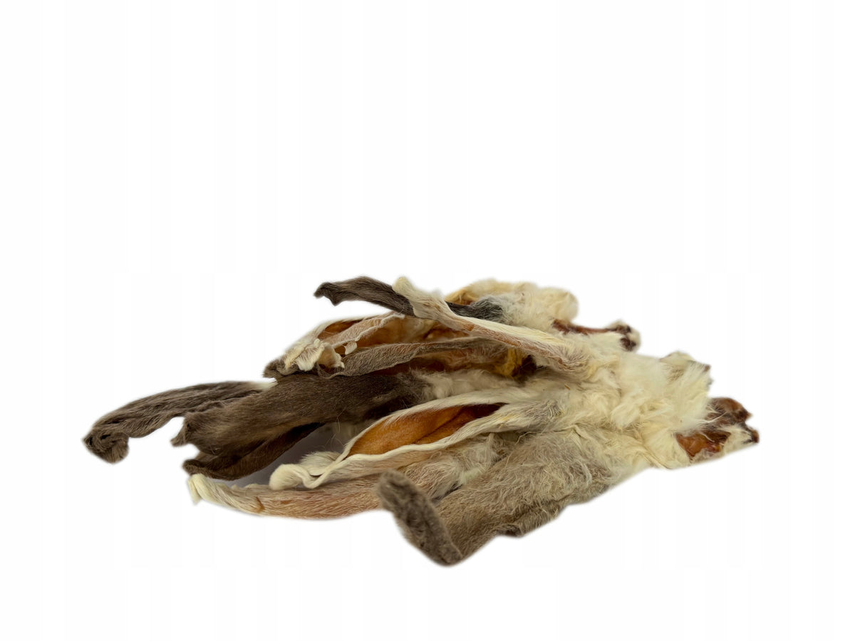 Rabbit Ears with Fur 1kg - 100% Natural Dog Teether Packaging status original