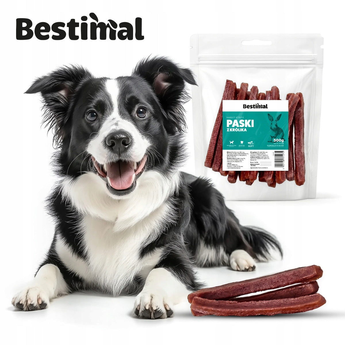Rabbit strips 500g - SOFT DOG TREAT - TREATS Brand Bestimal