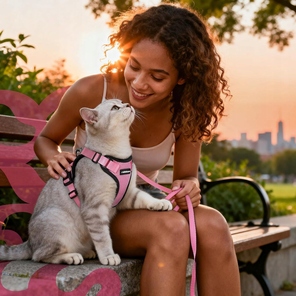 Rabbitgoo Soft Adjustable Harness Lanyard 1,5-meter for Cat size.S Manufacturer code DXMJTZ02MBK23CW