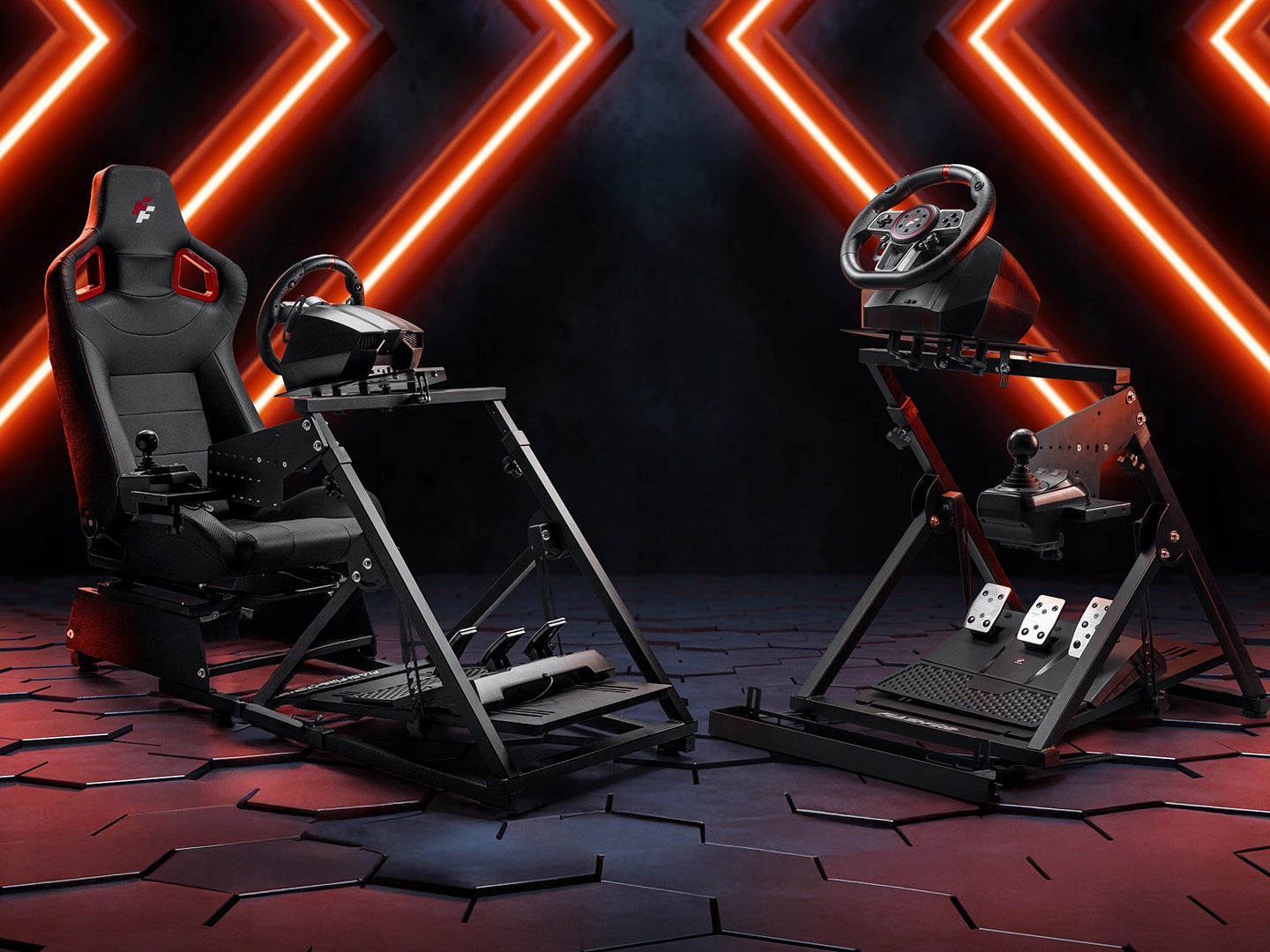 Racing cockpit for Simracing (Fotel+stand) - FlashFire SET Furniture depth 14.5 cm