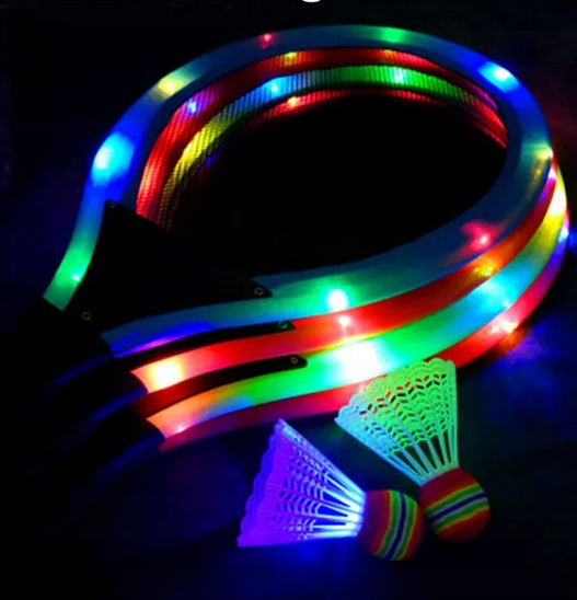 Rackets Pallets Babington Beach Tennis Badminton Glowing LED + 2 DARTS Brand Leopard