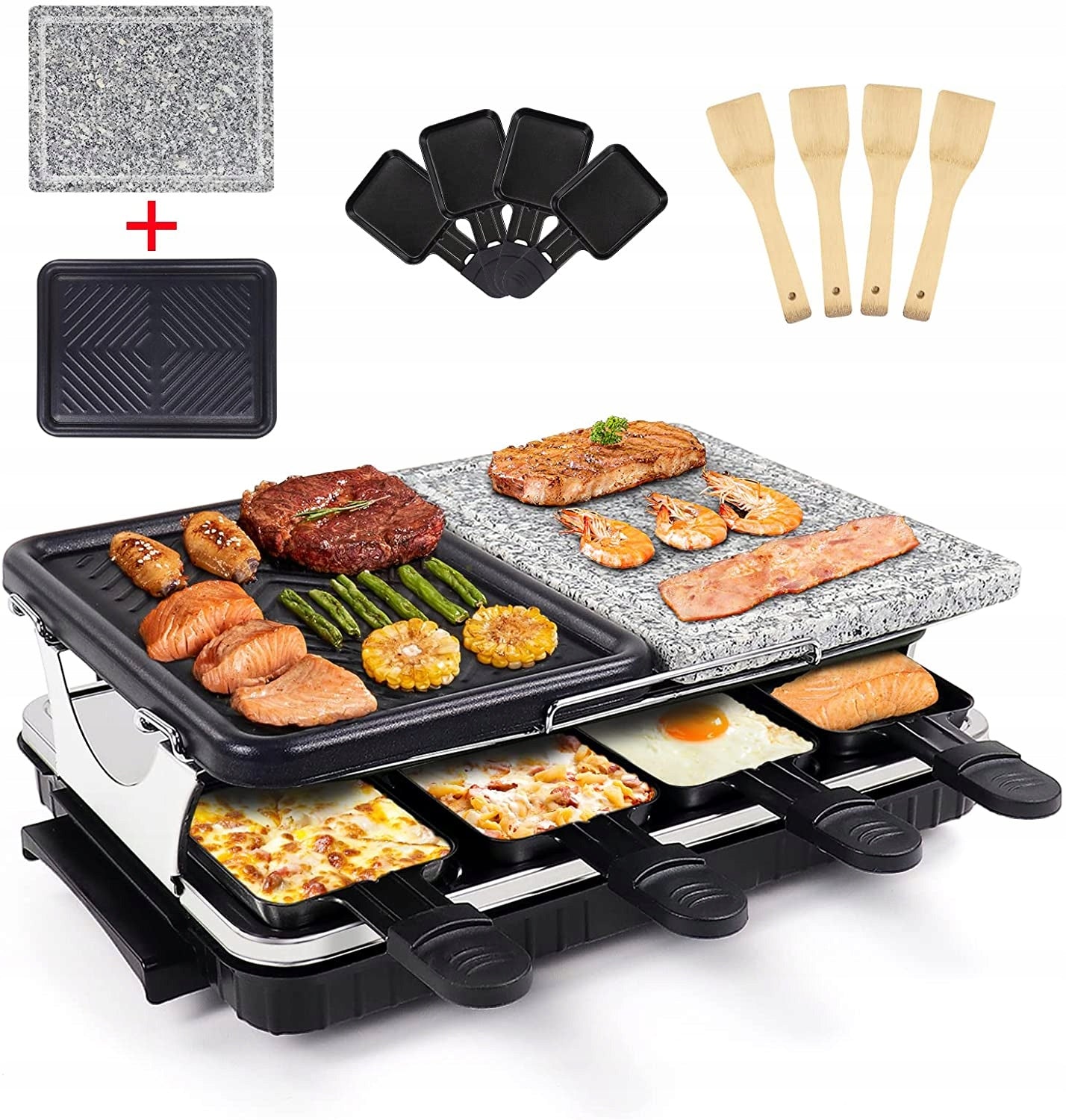Raclette electric grill HENGOO SC-507-1 black 1300 W Manufacturer code Grill