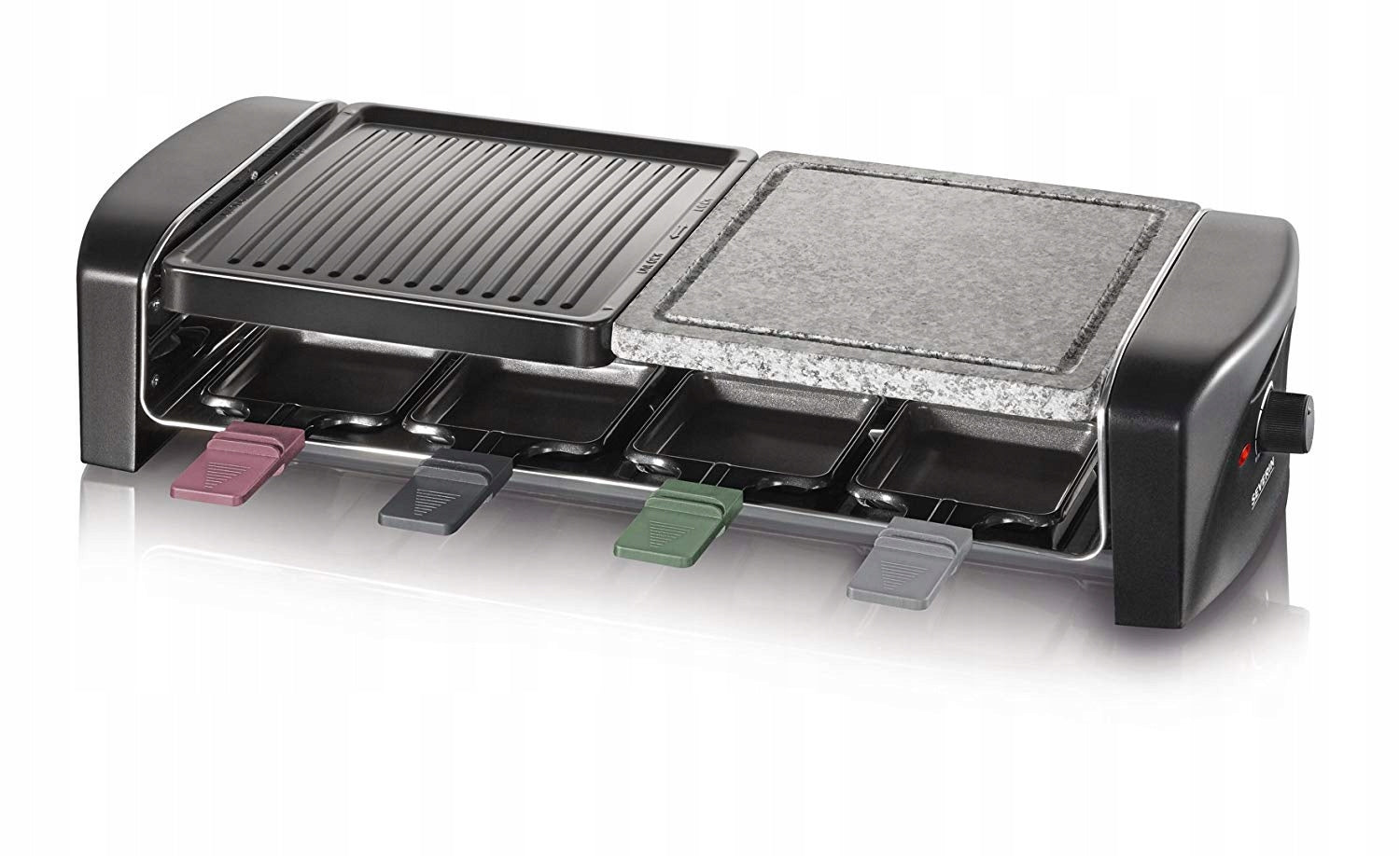 Raclette electric grill Severin RG 9645 black 1400W plate stone Manufacturer code 4008146023699
