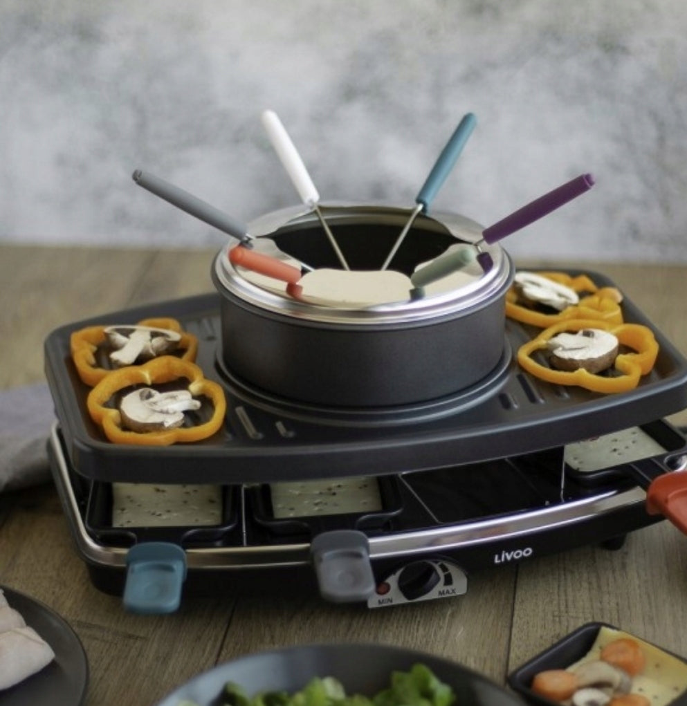 Raclette espresso machine, grill, fondue for 8 people Brand no brand
