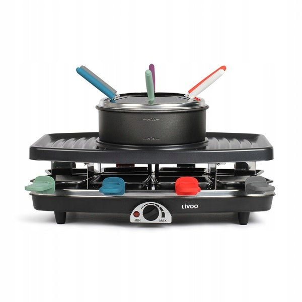 Raclette espresso machine, grill, fondue for 8 people