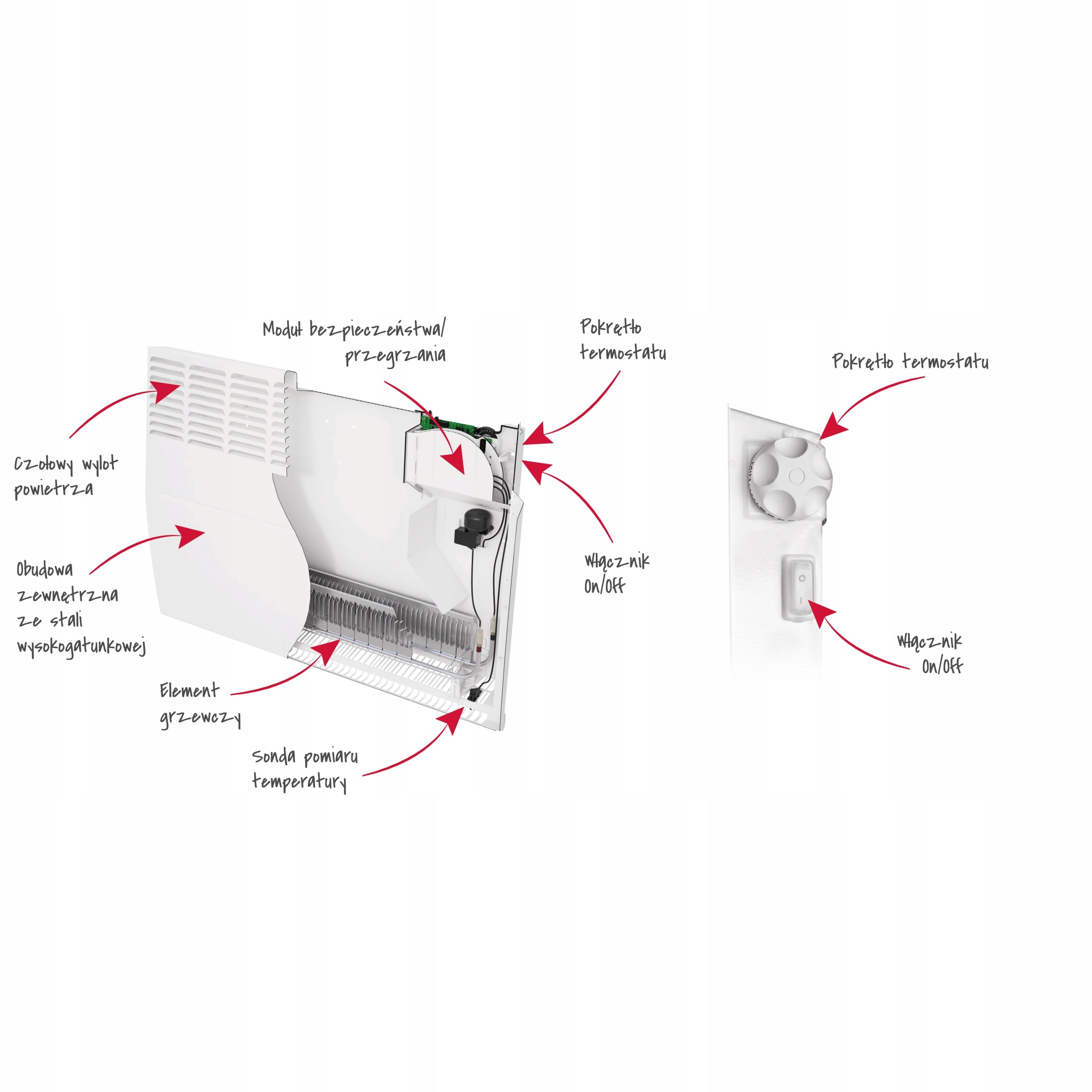 Radiator BONJOUR 750W electric convector - standing model 100064 Manufacturer code 100064
