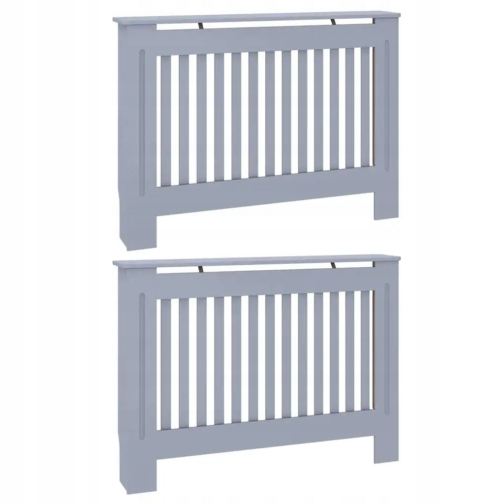 Radiator Cover 2 pcs Grey 112 x 19 x 81,5 cm
