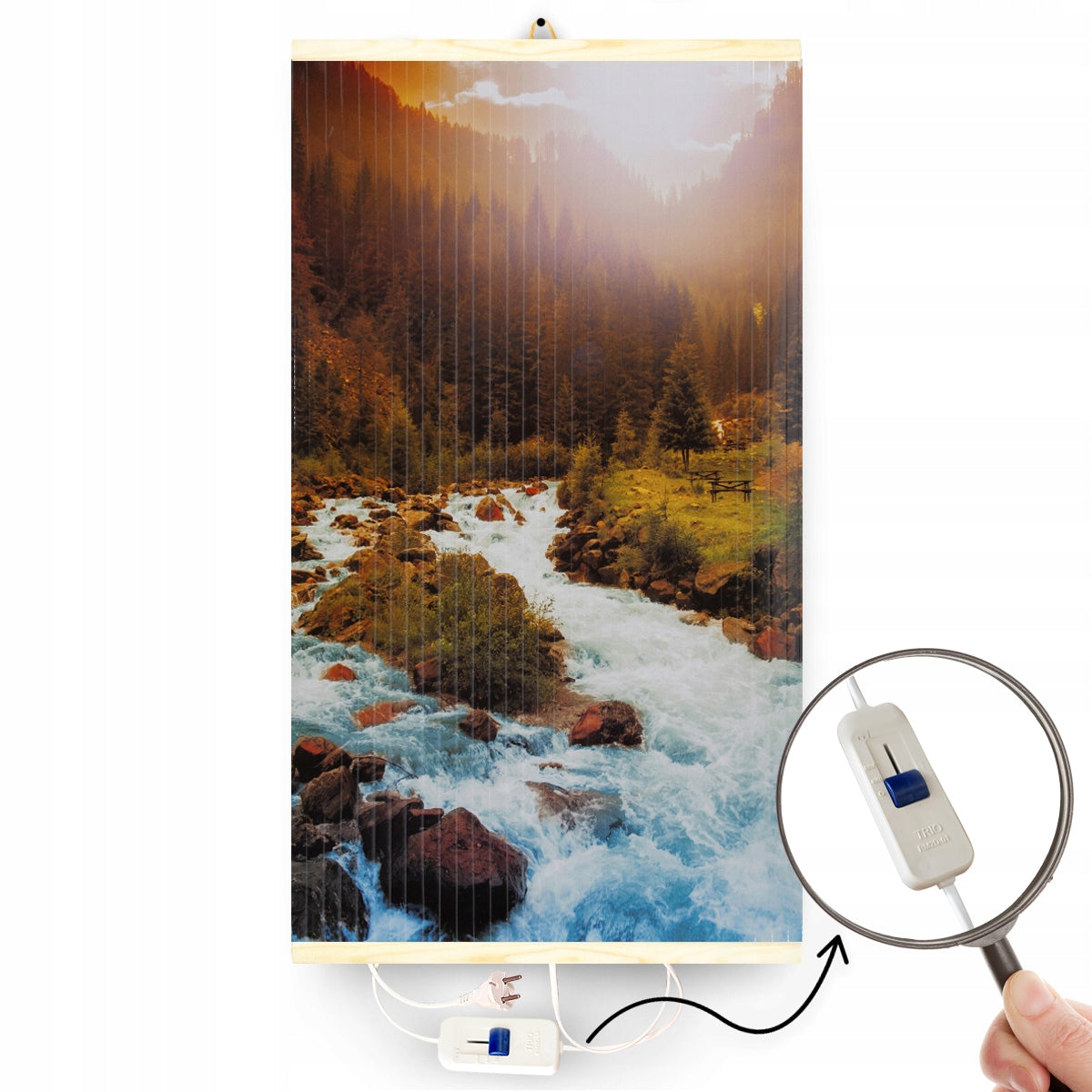 Radiator TRIO with TEMPERATURE CONTROLLER pattern: RIVER