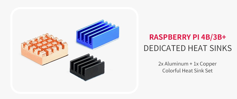 Radiators - set for Raspberry Pi 4B/3B+ Manufacturer code PI4-HEATSINK-SET