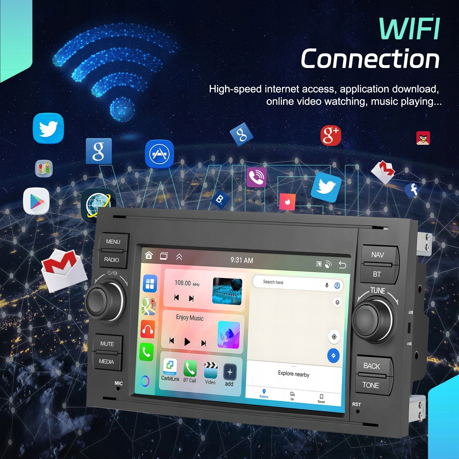 Radio ANDROID FORD Focus Kuga Fiesta Galaxy Fusion S-Max C-Max Manufacturer code Ford Galaxy S-Max Kuga focus fiesta