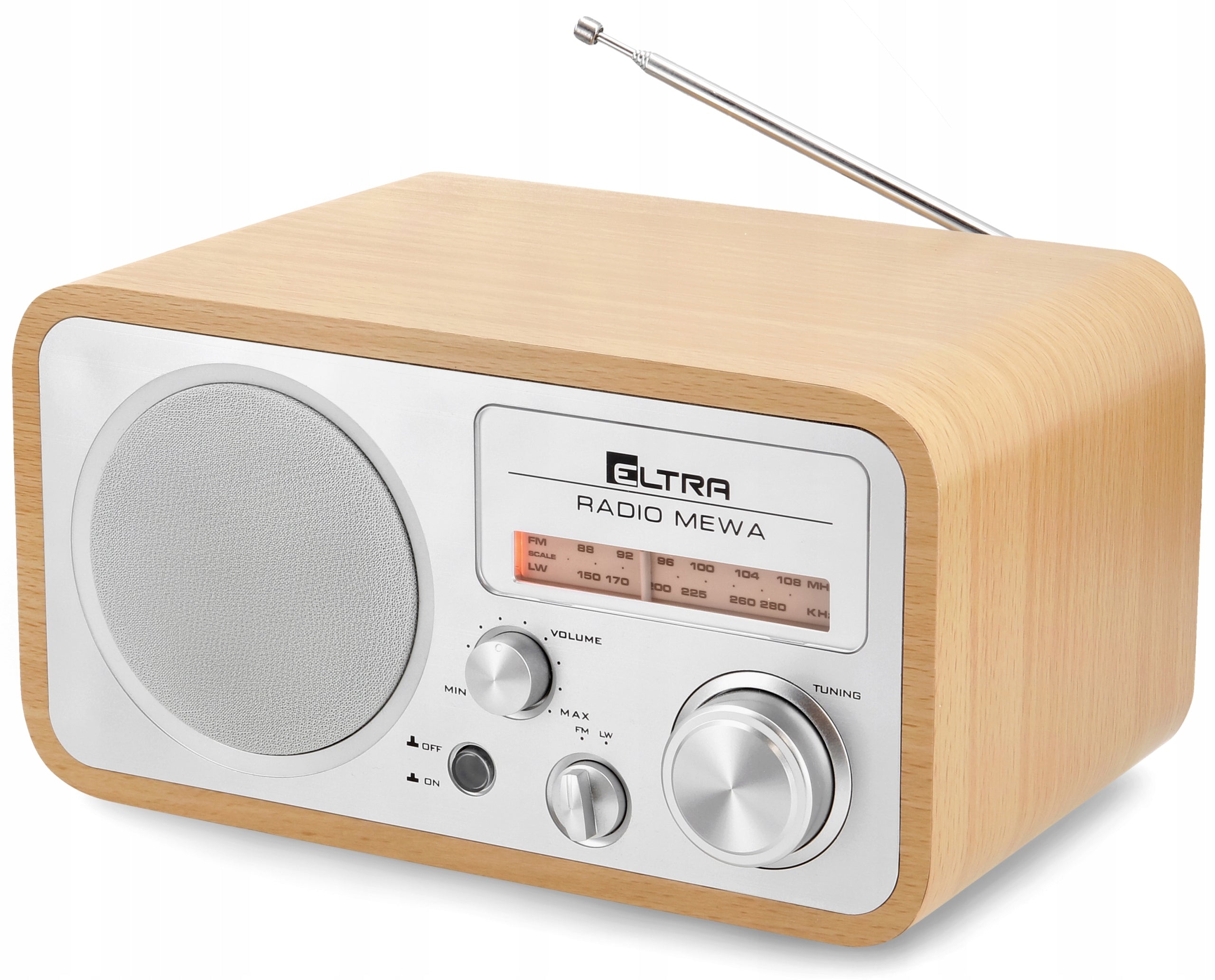 Radio Eltra Seagull FM/LW light silver retro wood