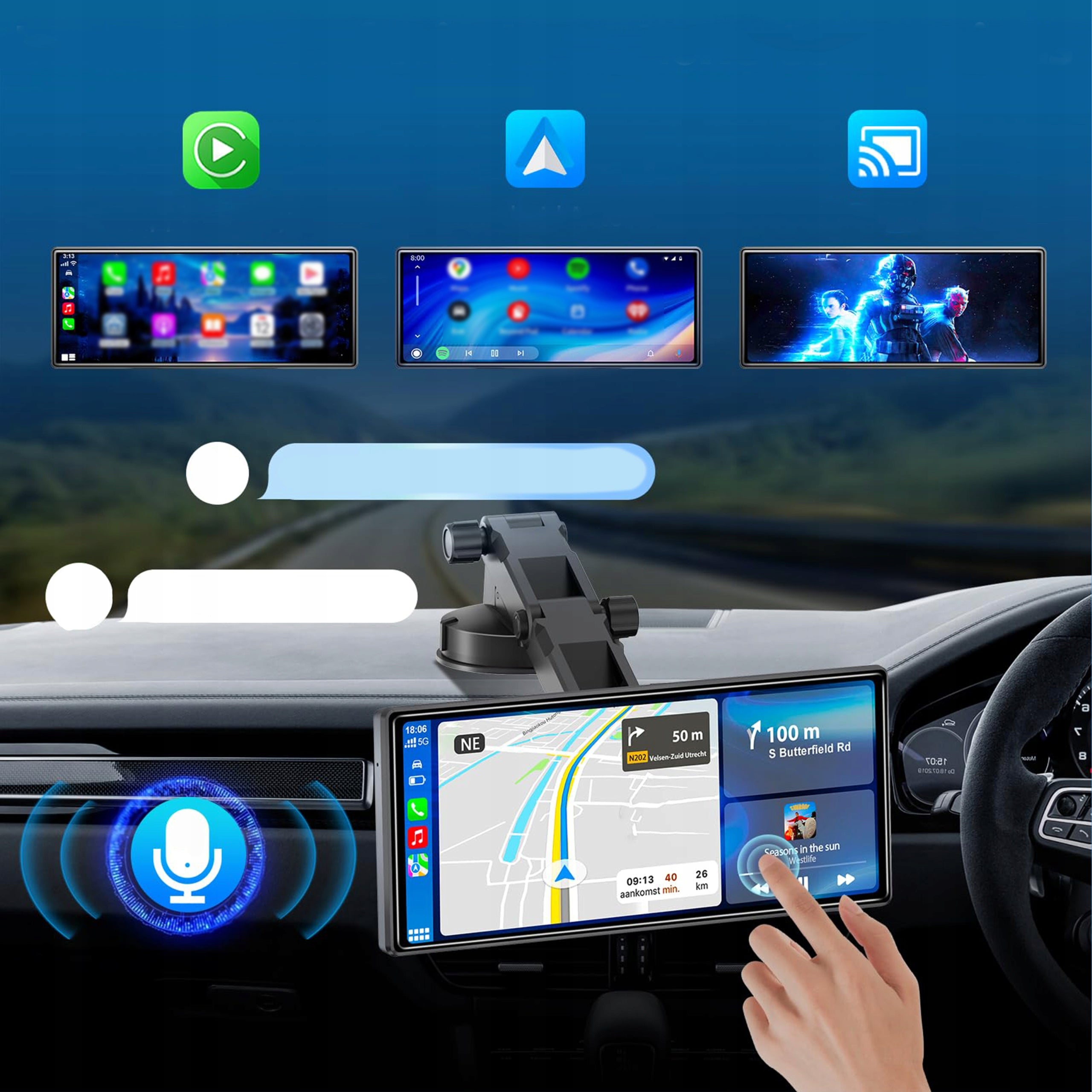 Radio Multimedia Station Carplay Android Auto Monitor 11,26" 2 Camera DVR Manufacturer code Android Auto Carplay Mirror link 11,26"