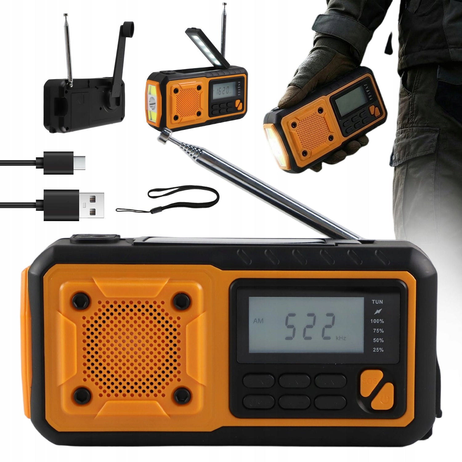 Radio With Long Antenna Alarm Sauce For Camping And Hiking POWERBANK Packaging status original