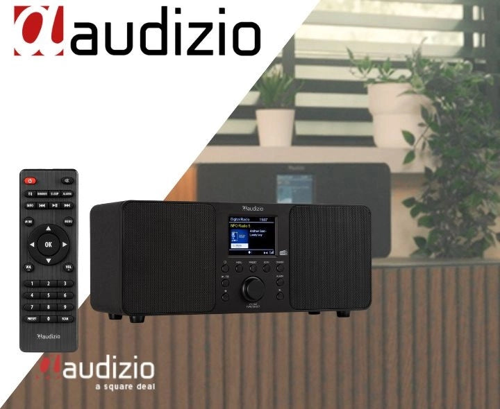 Radio for living room kitchen DAB+ FM tuner bluetooth USB black Audizio Packaging status original