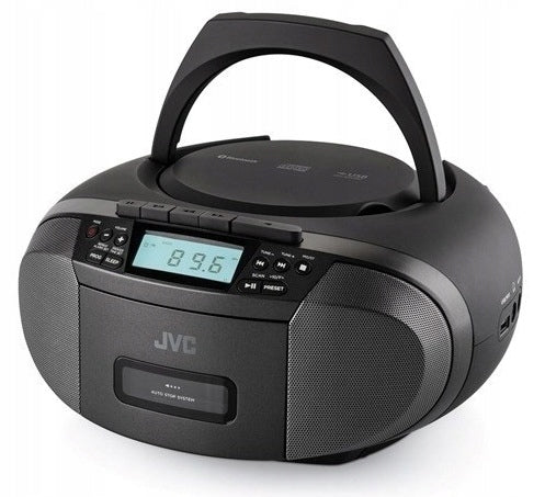 Radio player JVC boombox CD + USB CASSETTE MP3 BT AUX radio display. LCD Packaging status original