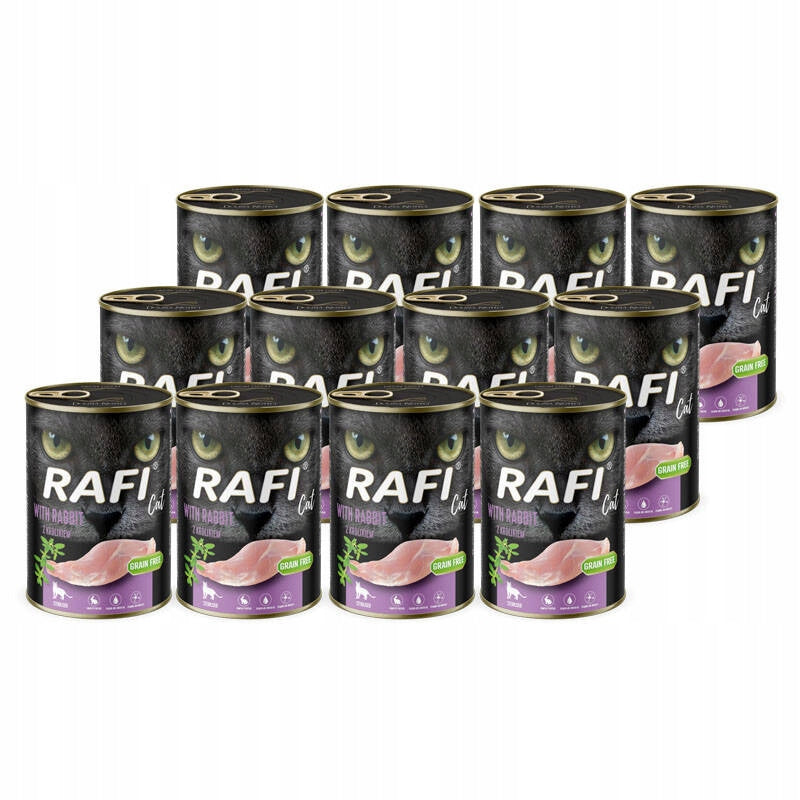 Rafi Cat with rabbit for sterilized cats 12x400g