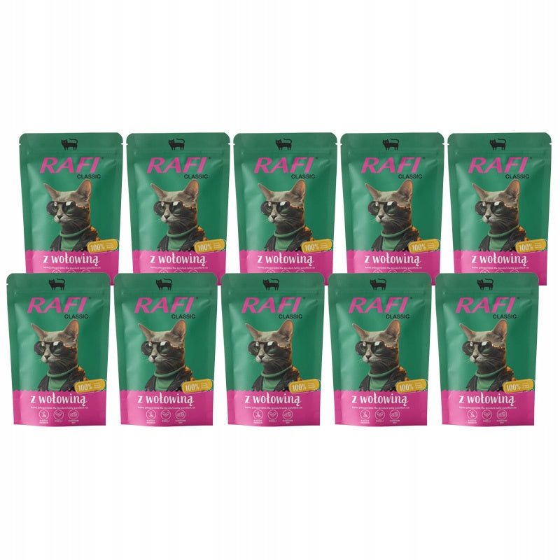 Rafi Classic Wet cat food with beef sachet 100gx10