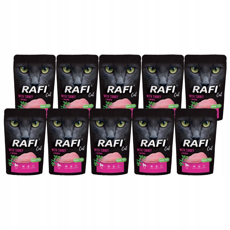 Rafi Wet Cat Food Rafi Cat Adult with Turkey 100 g x 10