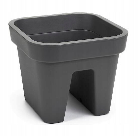 Railing flower pot Lobelia 29x29x24cm Balcony box Brick Length 29 cm