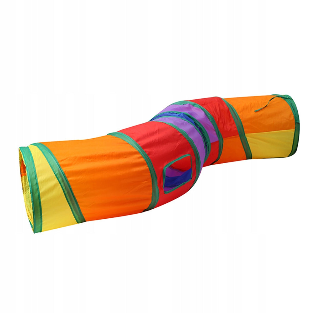 Rainbow Foldable Cat Tunnel Toy Fun and Durable for Cats