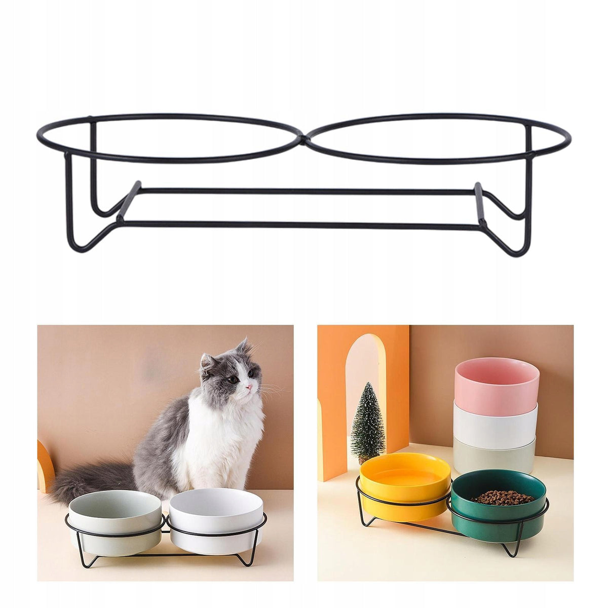 Raised Bowls Stand Small size Metal Supply Non Slip Space saving Easy to S