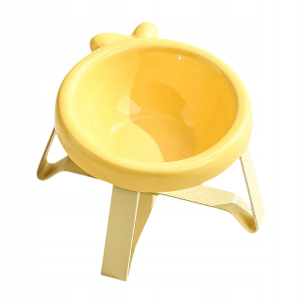 Raised Dogs Bowl Removable Water Dispenser Protect Pet Short version Yellow