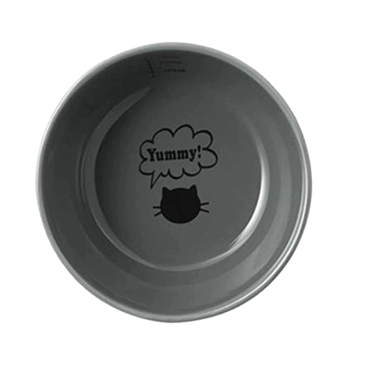 Raised Food Feeding Dishes Simple Neck Protector Cat Bowls Gray Flat