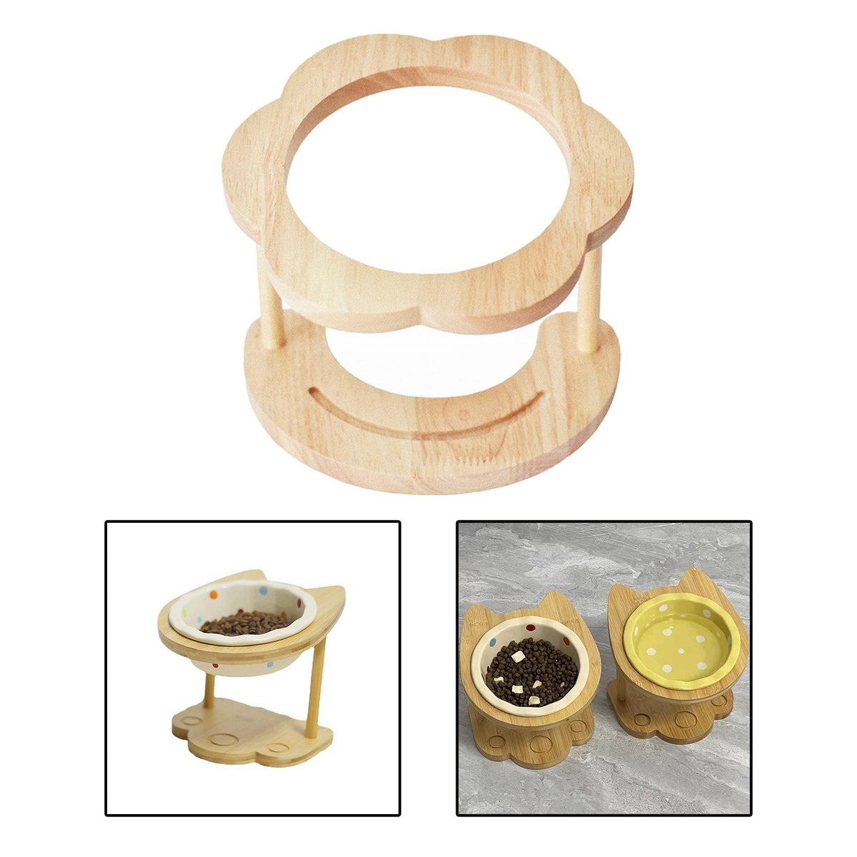 Raised Pet Bowls Stand Single Pet Feeder Waterer Rack for for Indoor C