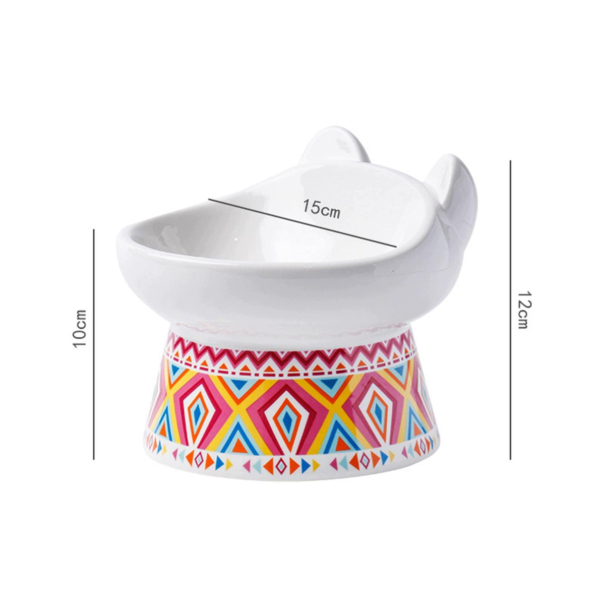 Raised Single Cat Dog Food Adorable Pattern Drinking Container Neck Red Manufacturer code 08764057200