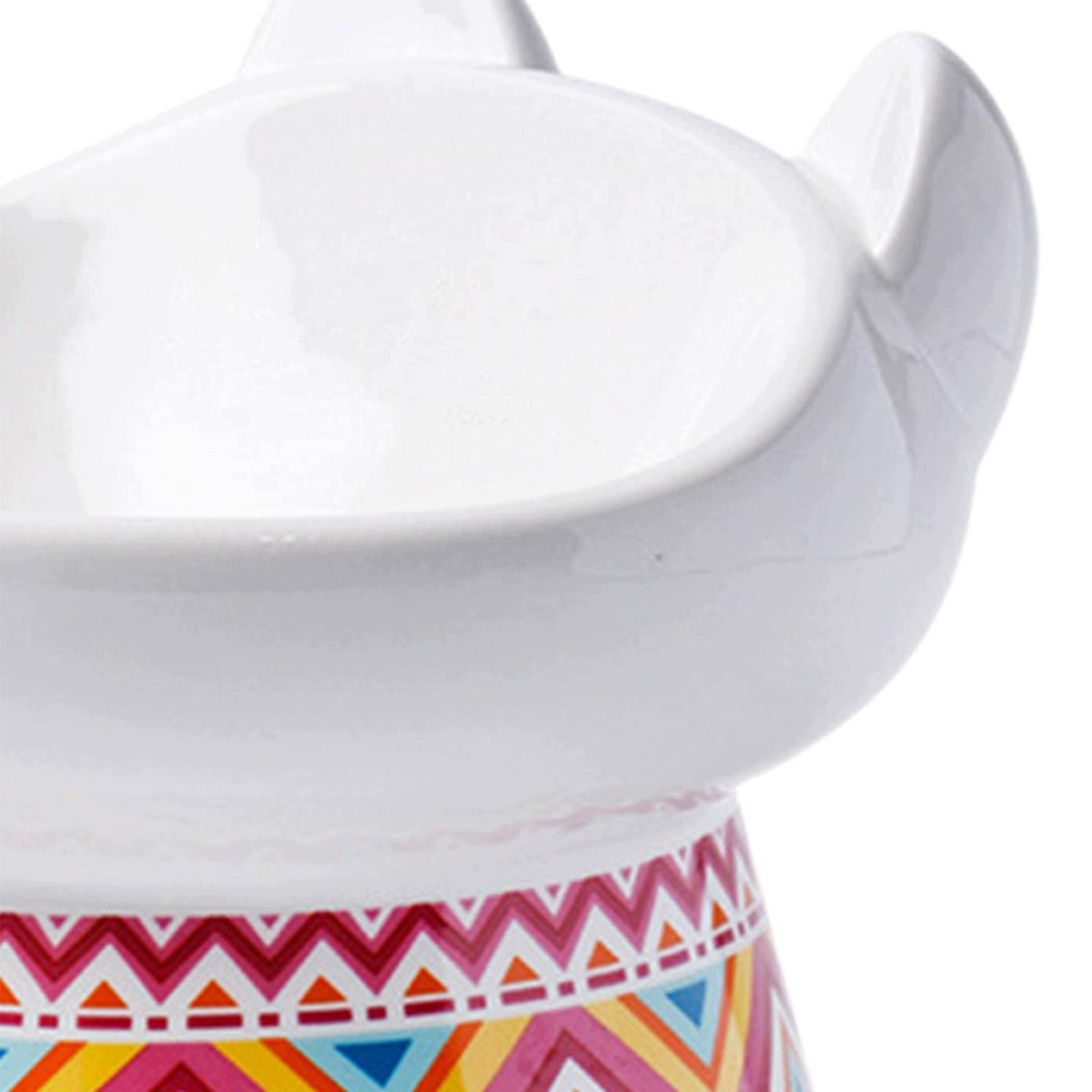 Raised Single Cat Dog Food Adorable Pattern Drinking Container Neck Red Packaging status original