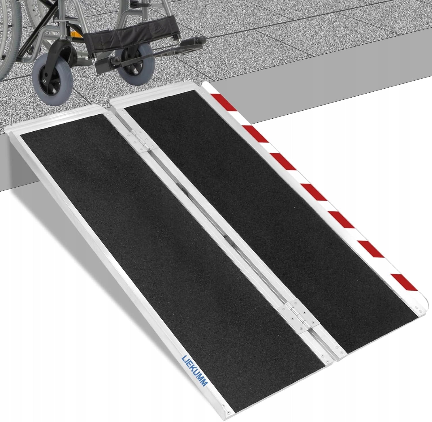 Ramp LIEKUMM 121cm 300kg aluminium folding with handle for trolleys
