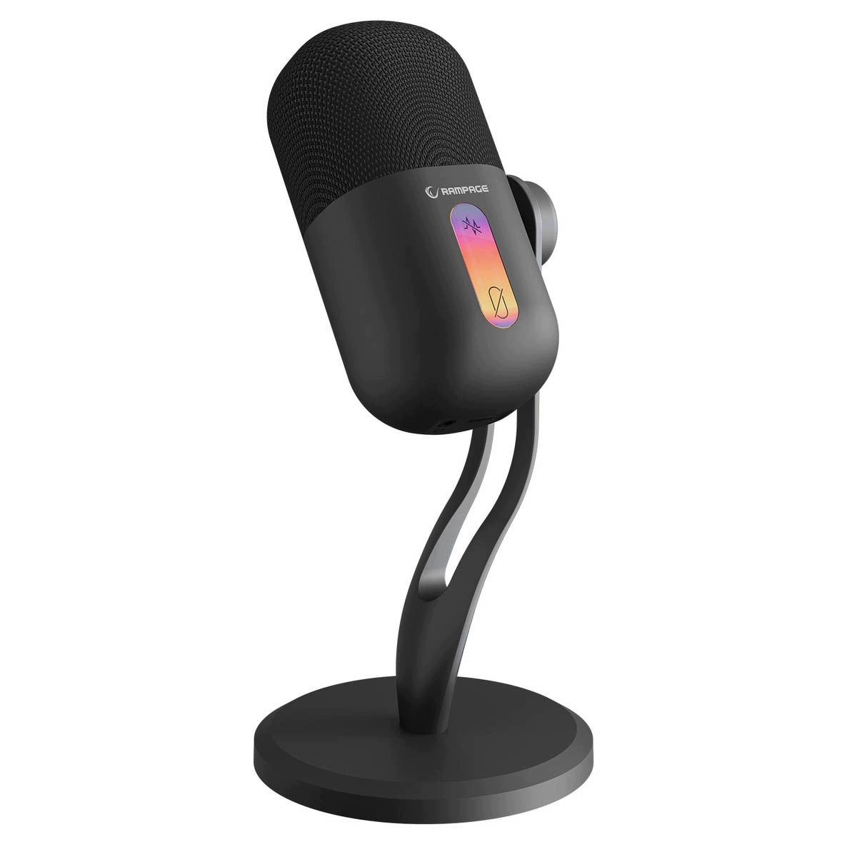 Rampage ARPEJ Gaming Shoulder Condenser Microphone with RGB Black Brand Rampage