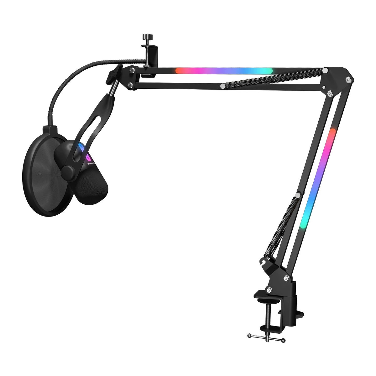 Rampage ARPEJ Gaming Shoulder Condenser Microphone with RGB Black Manufacturer code ARPEJ-BLACK