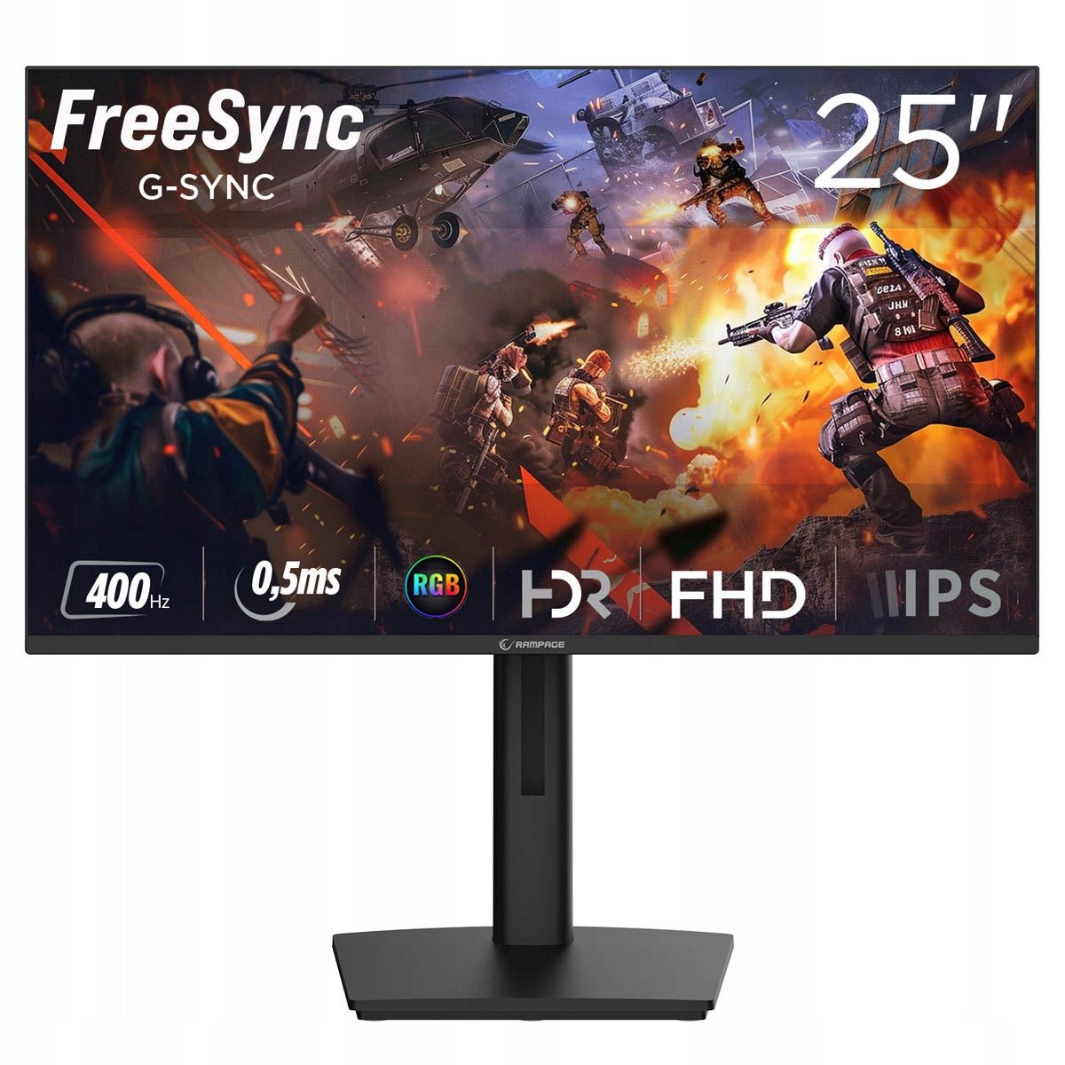 Rampage Titan Fast IPS HDR 400 Hz 0,5 ms 25 Cali Full HD Gaming Monitor